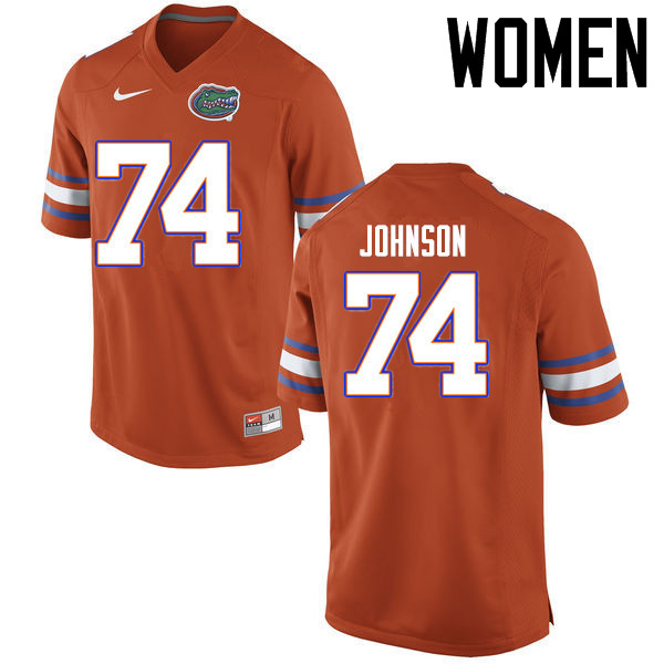 Women Florida Gators #74 Fred Johnson College Football Jerseys Sale-Orange